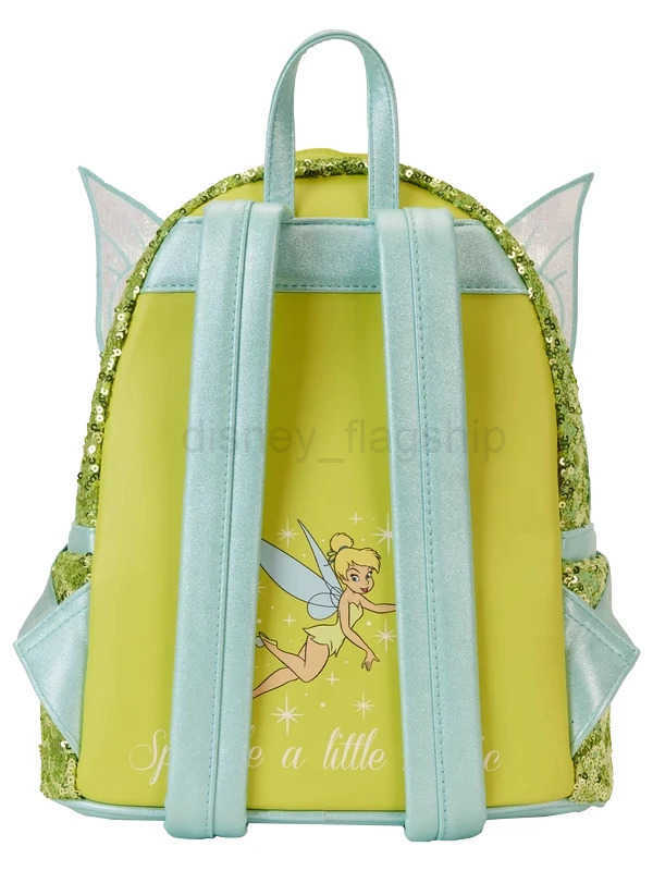 Disney New Loungefly TinkerBell Cute Girl Princess Backpack Student Casual Bag Printed Christmas giftXJ250506