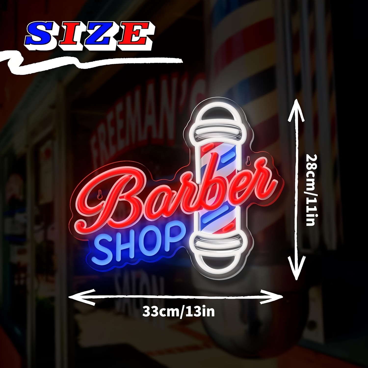 Barber Shop Neon Sign LED Lights for Hair Salon Decor - Dimmable Advertising Light Up for Studio, Business Store - Hairdresser Gift