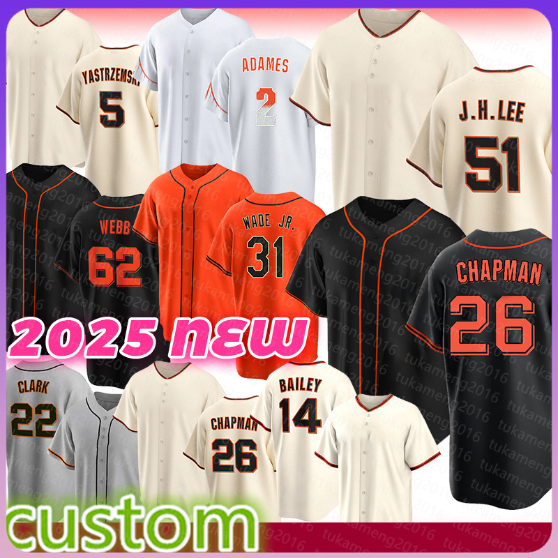 Jung Hoo Lee Matt Chapman Baseball Jerseys Willy Adames Mike Yastrzemski Logan Webb LaMonte Wade Jr. Patrick Bailey Camilo Doval Heliot Ramos Justin Verlander Man