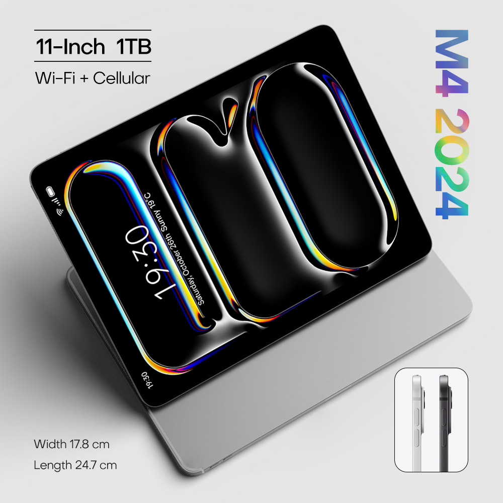 Android 13 M4 11-inch HD business tablet with powerful performance, equipped with Bluetooth keyboard and protective case, large screen dual camera