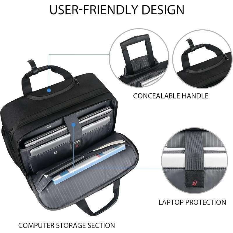 17.3 Inch Bag, Waterproof Overnight Rolling Bags, Laptop Bags for Travel/Work/Business,Stylish Carry on Briefcase