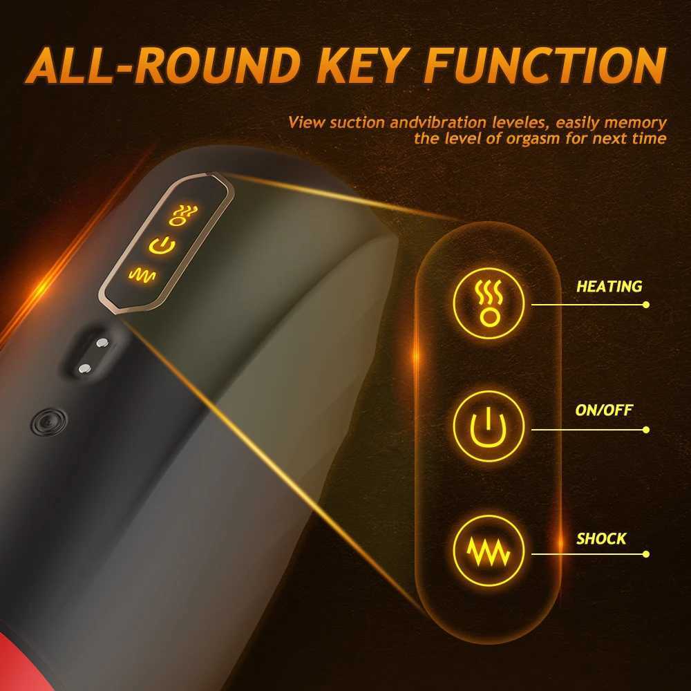 Male Masturbator Vibrator for Men Pussy Automatic Heating Sucking Oral Sex Cup Adult Intimate Toys Blowjob Machine MasturbationXJ250506