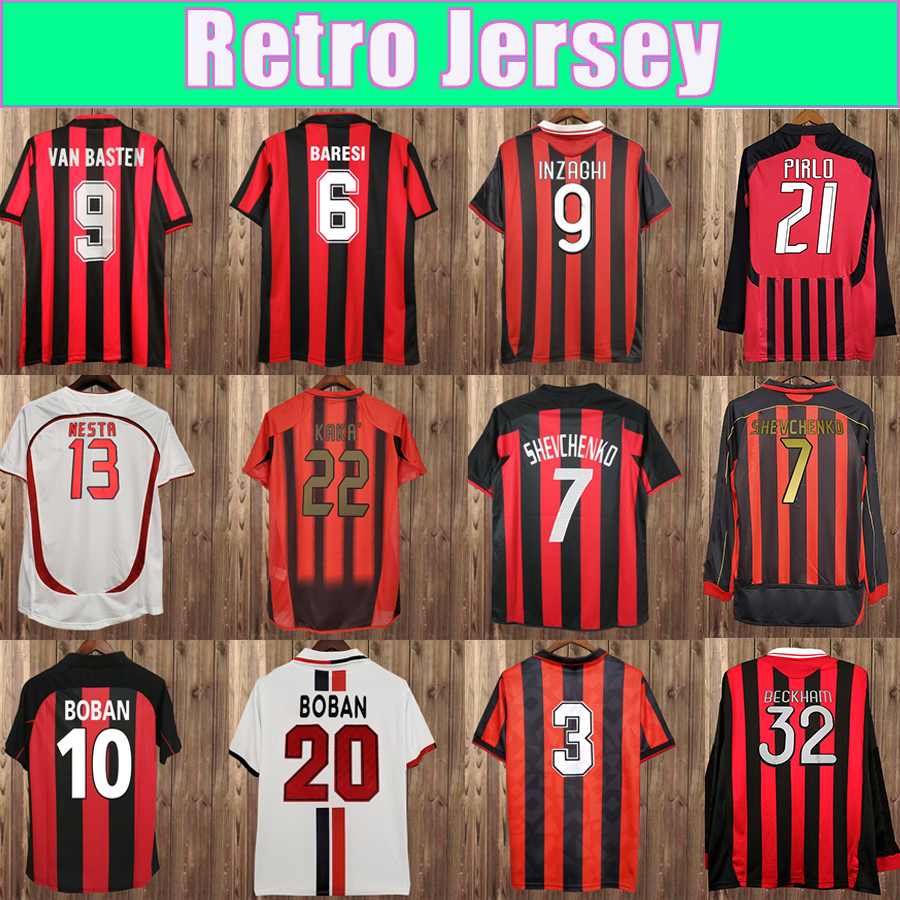 1988 2018 DEULOFEU Mens RETRO Soccer Jerseys KAKA SHEVCHENKO BOBAN SERGINHO GILARDINO INZAGHI IBRAHIMOVIC Home Away 3rd Vintage Football Shirts