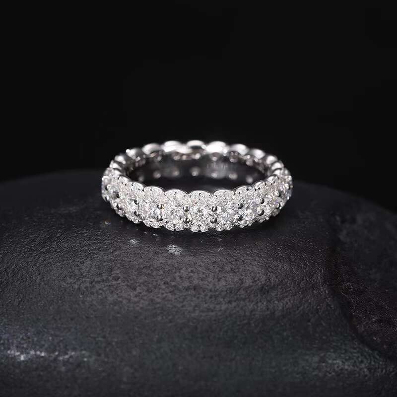 European American New S925 Sterling Silver Moissanite Ring Rock Candy Hip Hop Style Size 6 to 12 Ring Accessories in Stock