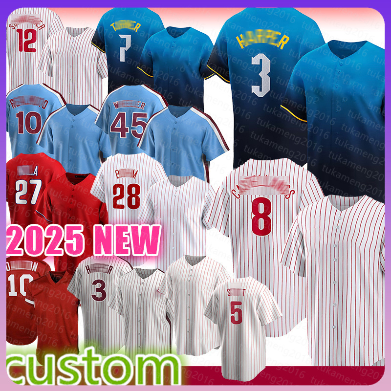 Harper Nick Castellanos Baseball Jerseys Kyle Schwarber Trea Turner J.T. Realmuto Zack Wheeler Alec Bohm Aaron Nola Bryson Stott Max Kepler Brandon Marsh Man