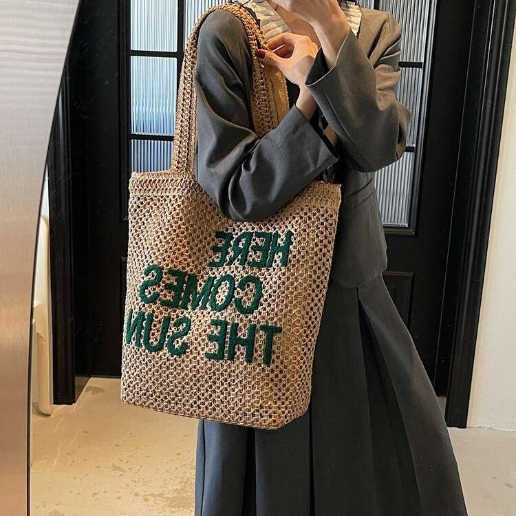 Summer Woven Bag Beach Bag Large Capacity Commuting Straw For Women S Spring And Summer New Fashion Single Shoulder Woven Bag High End Beach Bag KQ KQ
