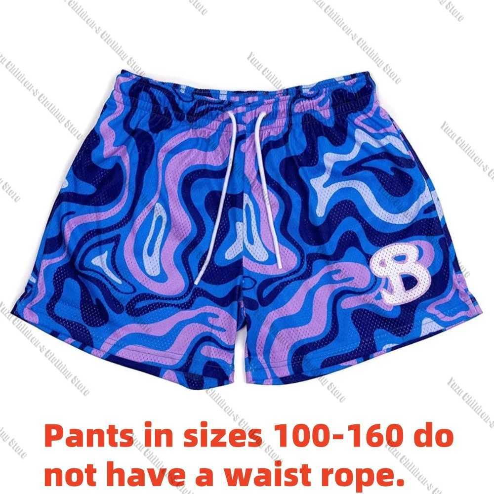 Quick-Drying American Trendy Brand Paint Wind Retro Sports Basketball Shorts Summer Childrens Mens Sports Breathable ShortsT250506