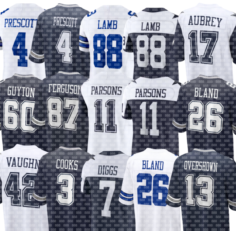 Men Cowboys Emmitt Smith Dak Prescott CeeDee Lamb KaVontae Turpin Micah Parsons Trevon Diggs Jalen Tolbert DaRon Bland Brandon Aubrey Tyler Booker Football Jersey