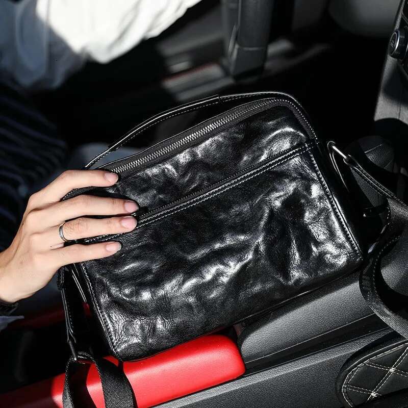 Wmnuo Shoulder Bag Men Multifunction Cow Genuine Leather Handbag Messenger Bags For Man Big Capacity Travel Ipad Male