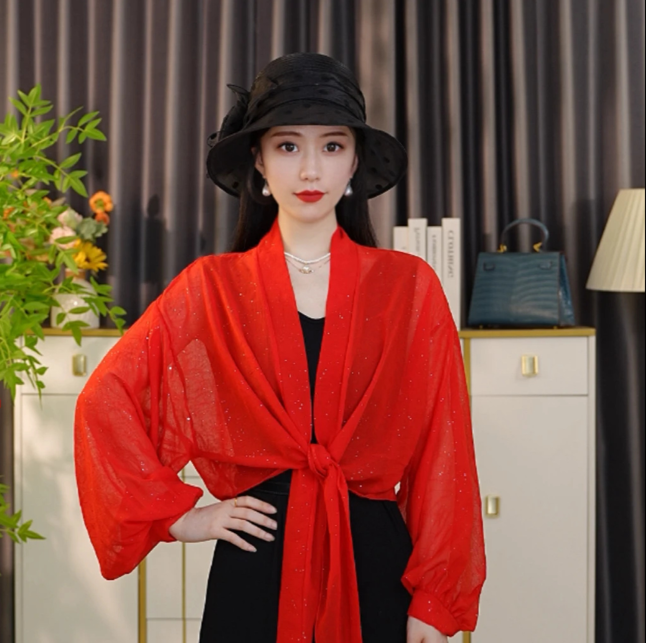 K631 2025 new shawl sunscreen summer high-end long-sleeved female Korean version of the air-conditioned room silk scarf solid color scarf