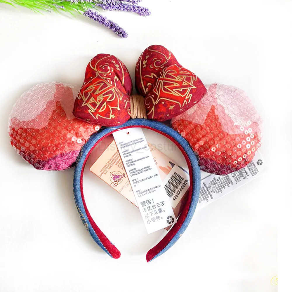 Disney Mickey Mouse Ears Headband Disney Cartoon Hairband for Kids and Adults Leather Plush Sequin Cosplay Girls Accessories X250506