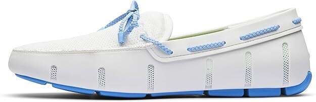 Brand New SWIMS Mens Braided Lace Shoes Casual Beach Loafer White/Blue US 8