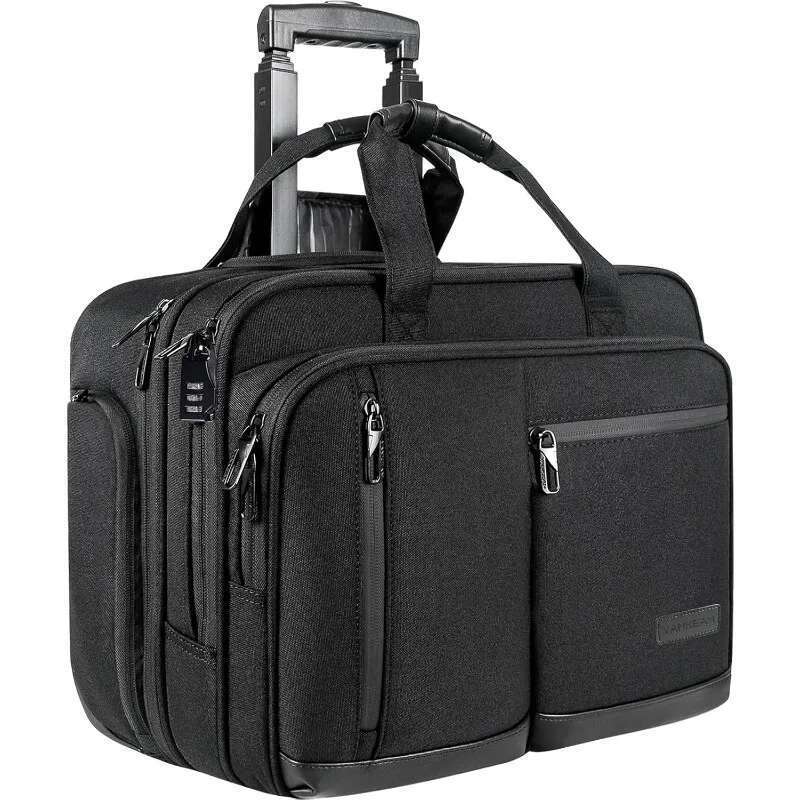 17.3 Inch Bag, Waterproof Overnight Rolling Bags, Laptop Bags for Travel/Work/Business,Stylish Carry on Briefcase