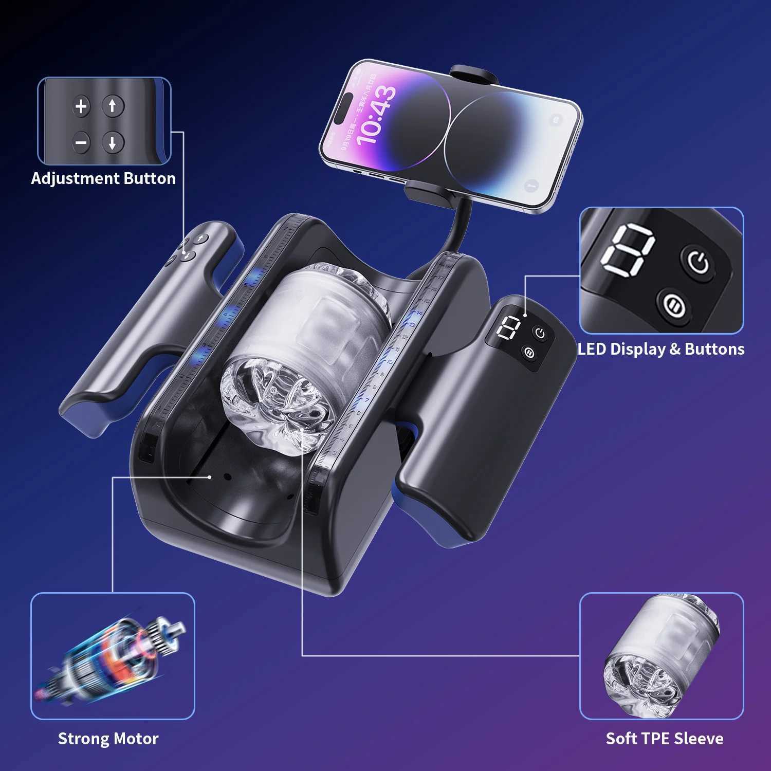 Automatic Telescopic Male Masturbator High Speed Piston Stroker Pocket Pussy with 12cm Thrusting Distance Sex Toys for Men 18XJ250506