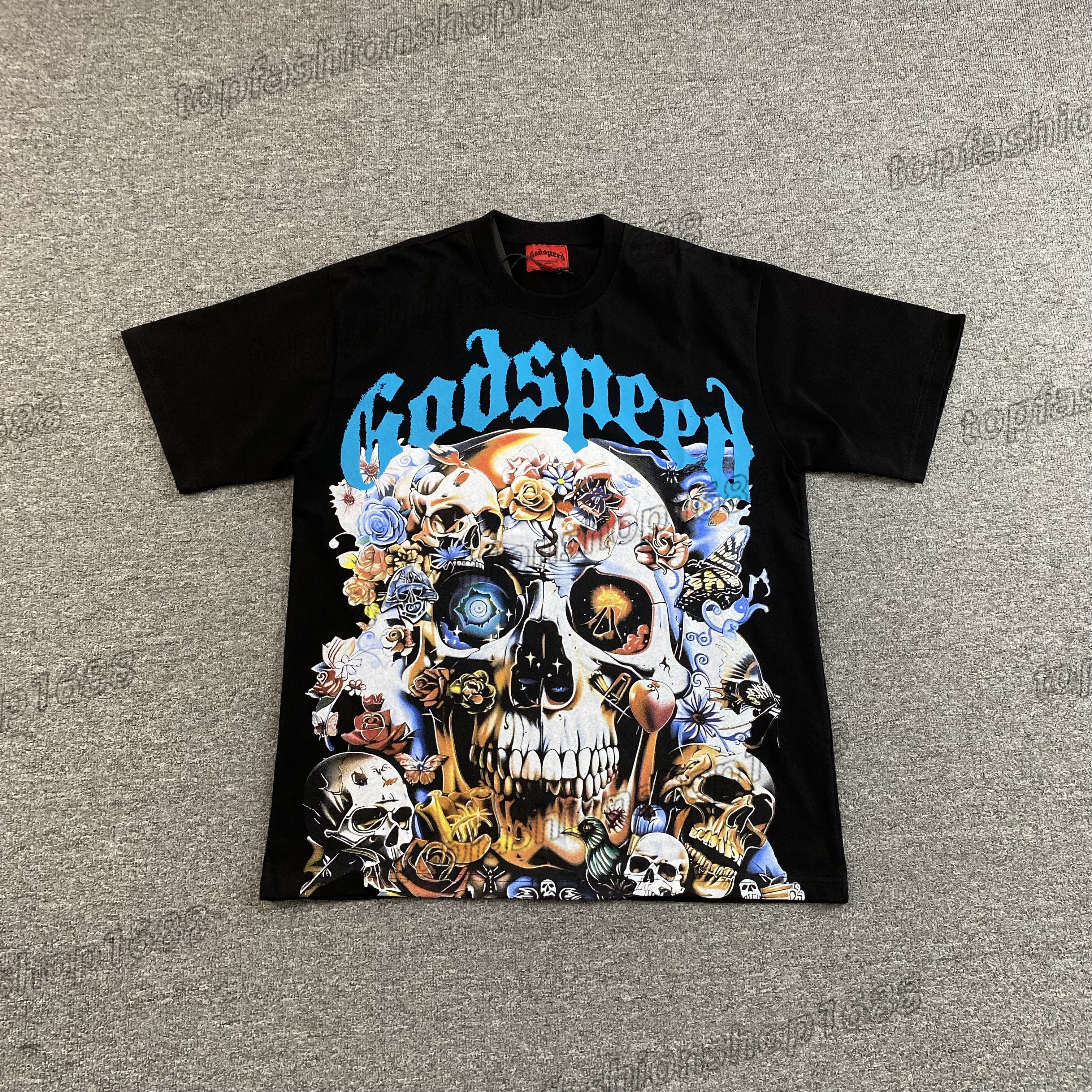 godspeed shirt designer shirt mens t shirt clothe tee beach hipster fabric cotton Street colorful graffiti Letter foil all print Vintage washed black tee S-XL