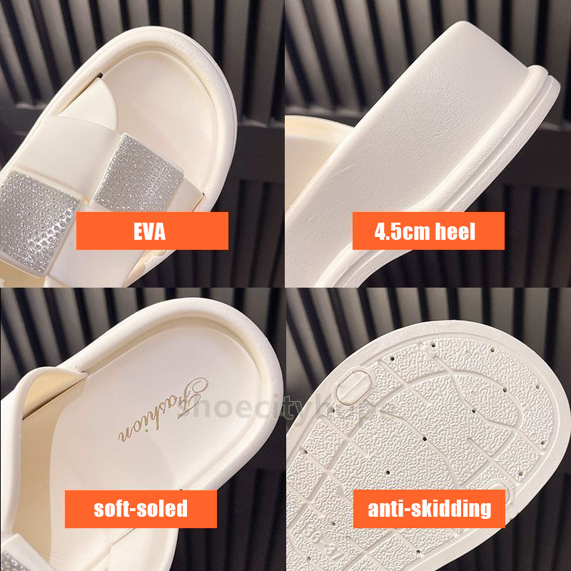Free Shipping Designer Sandals Summer Slippers Beach Slides EVA Casual Diamond Glitter 4.5cm Soft Slipper Outdoor Indoor Home Sliders Anti-Slip Sandal