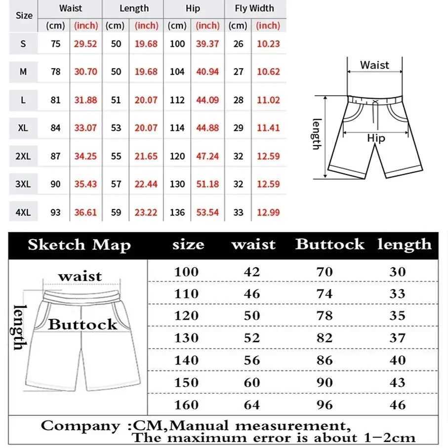 New Summer Products Mens Teen Quick-Drying Shorts Baseball Sports Shorts Gym Loose Shorts Outdoor Swimming Shorts Size 100-4XLT250506
