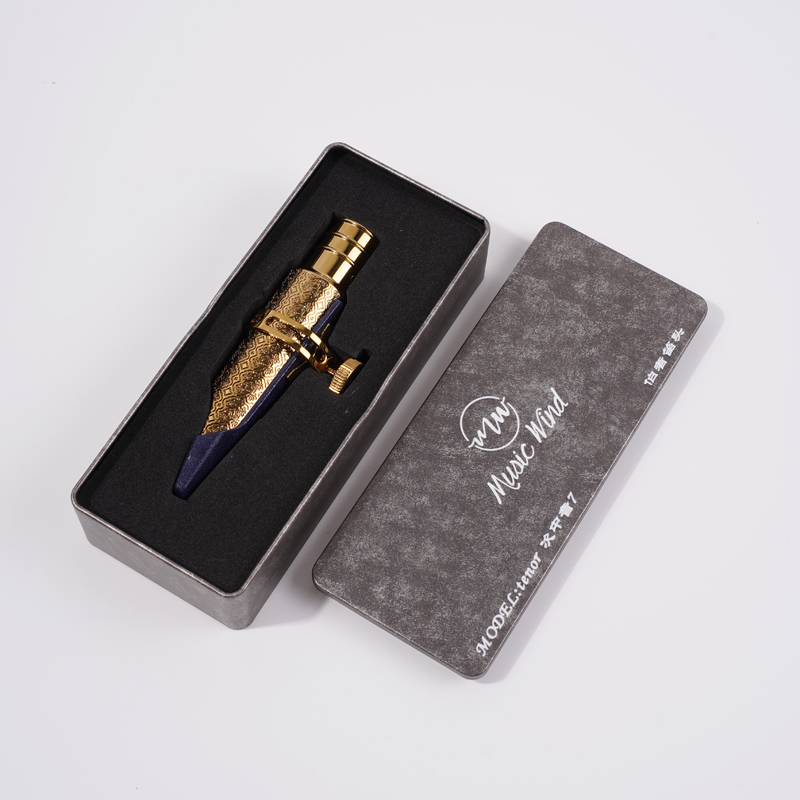 Professional Tenor Saxophone Metal Mouthpiece Matte Finish Jazz Mouthpiece with Ligature Cap Durable Brass Sax Reed Accessories hot-sale