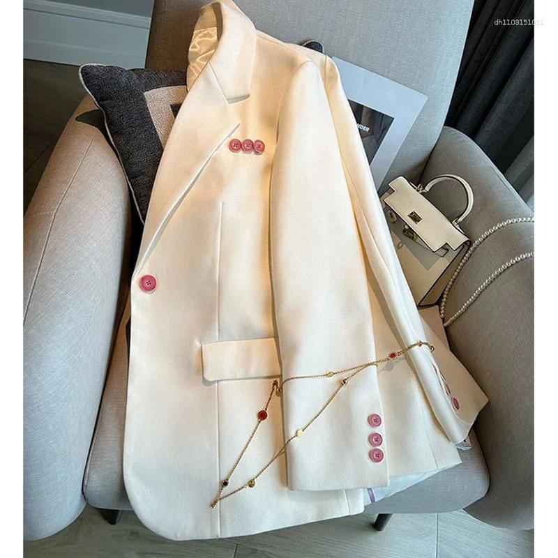 Women's Suits Women Blazer 2025 Fashion Spring Autumn Loose Long Sleeve Single Button Office Suit Ladies Jacket Outerwear Female Tops