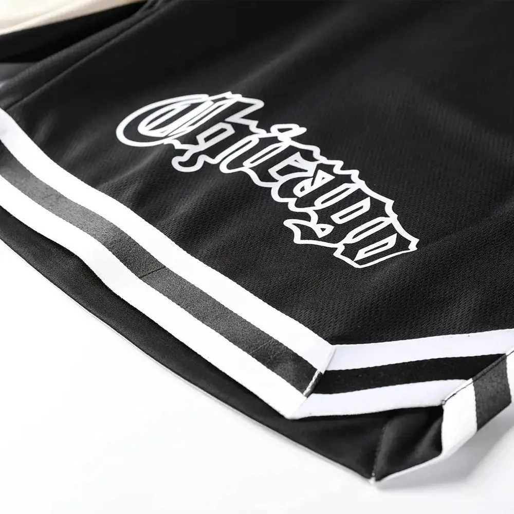 Mens Shorts Chicago Lettering Print Shorts for Men Quick Dry Basketball Shorts Summer Drawcord Elastic Waist Short Pants MaleT250506
