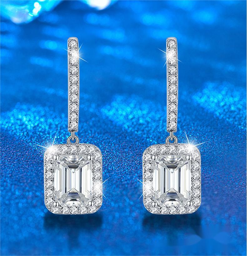 D-color Moissanite Teardrop Earrings