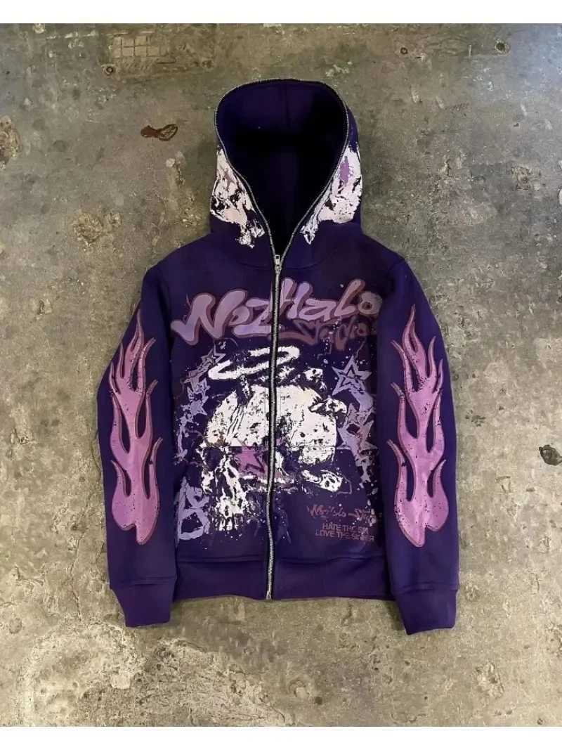 Explosions of New Harajuku Zipper Hooded Sweater Street Men and Women Retro Shirt Sweatshirt Gothic Jacket Hooded Couple Sweater w250506