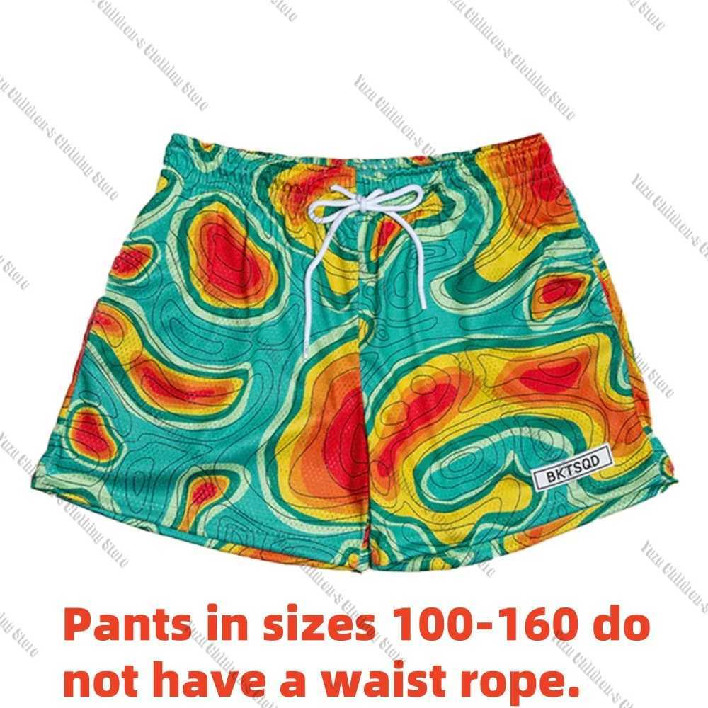 Quick-Drying American Trendy Brand Paint Wind Retro Sports Basketball Shorts Summer Childrens Mens Sports Breathable ShortsT250506