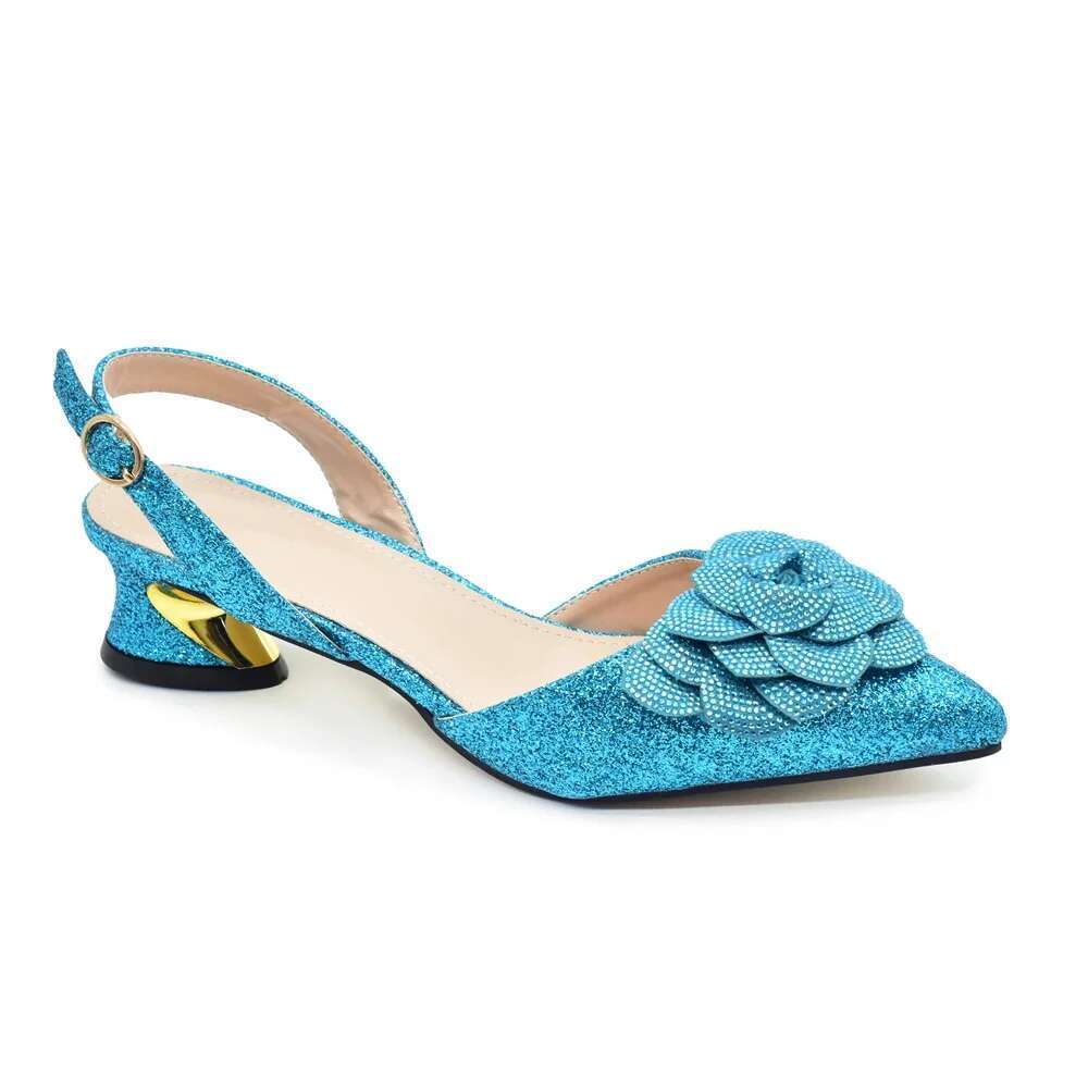 Ladies Shoe Latest Designers Italian Party And Bag Set For Women Rhinestone Wedding Bride Shoes Woman