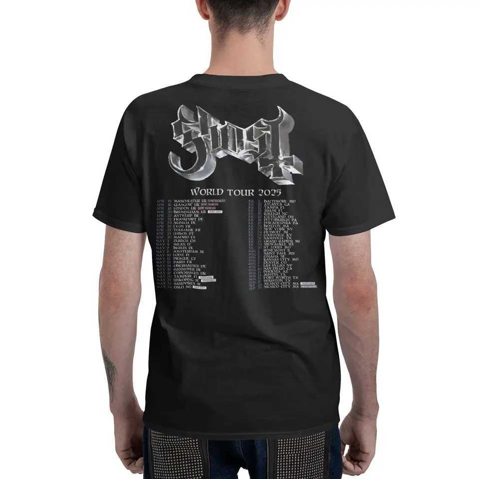 2025 Ghost Band Tour Costume Shirt Mens New Skeleton Album Funny Pure Cotton Adult TopT250505