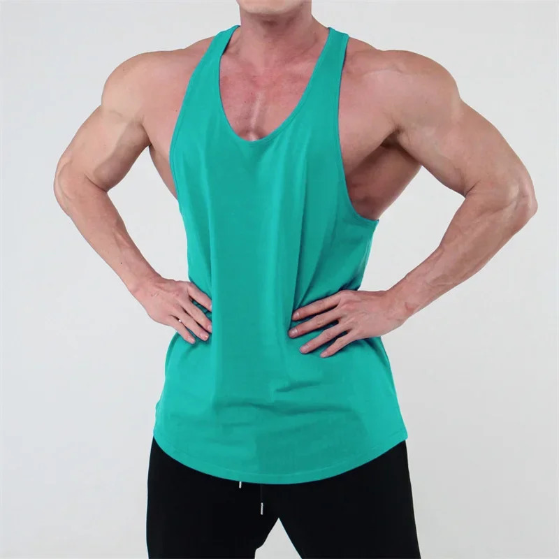 Running vest mens summer sports gym cotton training 250430Z