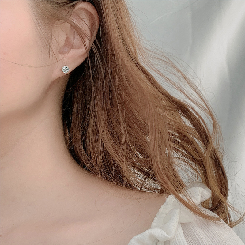 925 Sterling Silver Moissanite Snowflake Stud Earrings, Niche Luxury Design, Christmas Jewelry Gift