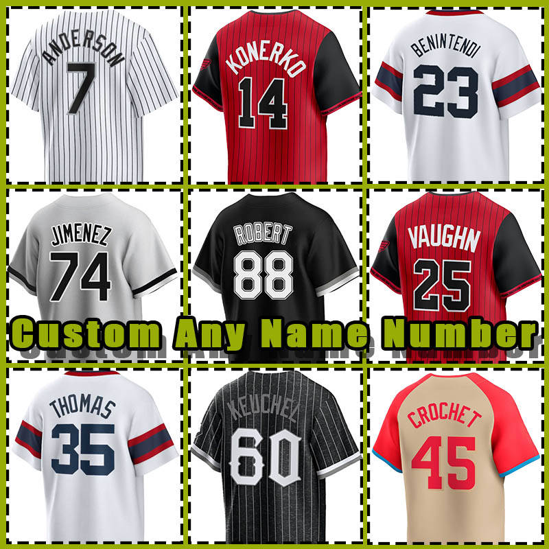 88 Luis Robert Jr Baseball Jerseys Lenyn Sosa Korey Lee Frank Thomas Andrew Benintendi Konerko Andrew Vaughn Corey Julks Drew Thorpe Bo Jackson Austin Slater Wilson