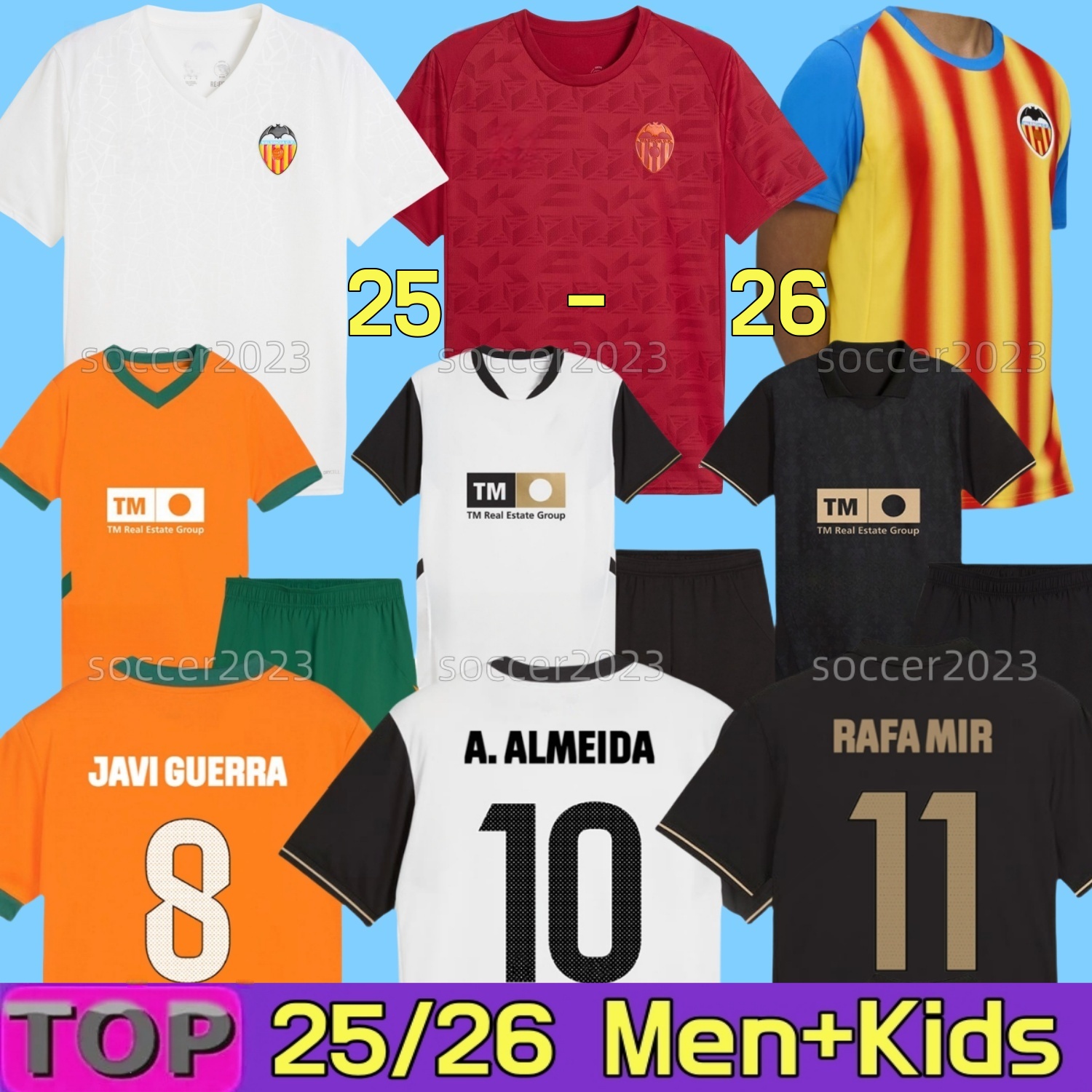 25 26 Valencias soccer jerseys GUEDES GAMEIRO JAVI GUERRA HUGO DURO A. ALMEIDA camisetas de futbol Gaya men kids kit football shirts 2025 2026 Home Third Rivero C.SOLER