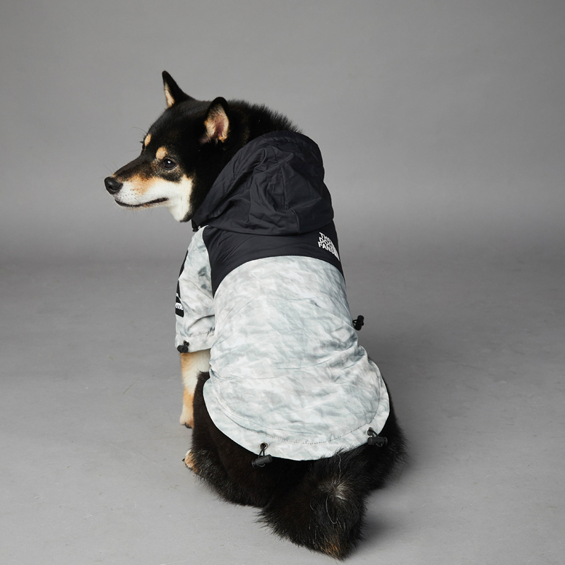 THE DOG FANS Dog Rain Coat Jacket for Outdoor, Comfortable and Warm Windproof Waterproof Dog Coat With Adjustable Hood, Pets Jacket With Safe Magic Gl
