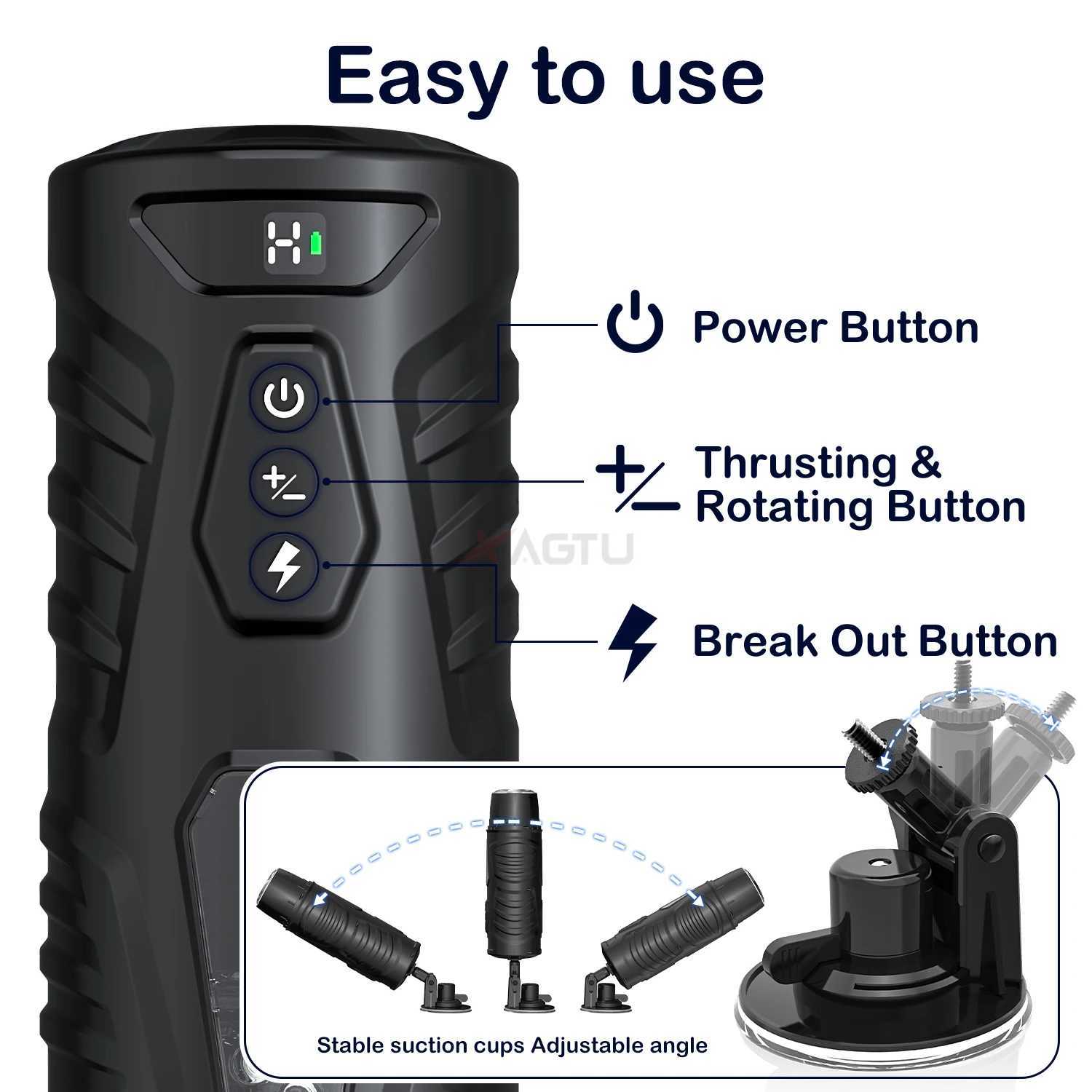 Automatic Male Masturbator Telescopic Rotation Masturbation with Suction Cup for Men Simulation Blowjob Piston Sex Toy for Men W250506