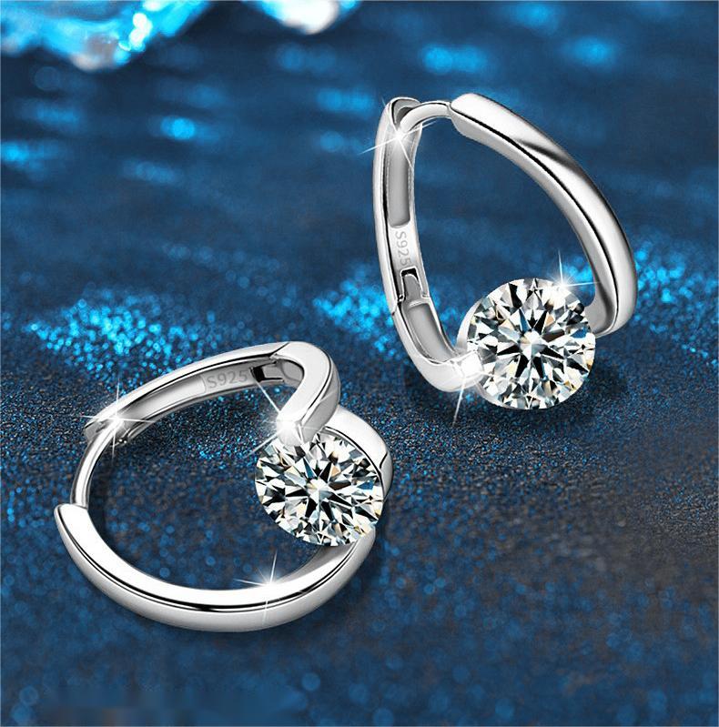 Irregular Moissanite Stud Earrings, 925 Silver