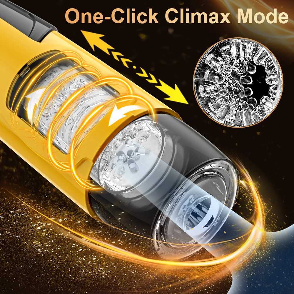 Strong rotating telescopic male masturbator with automatic piston masturbator cup for simulating oral sex in men as an adult product W250506