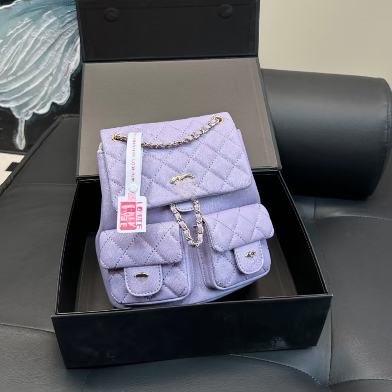 Ladies' Fashion Backpack Frog Backpack Double Pocket Lychee Pattern Small Mini Bag 10A Designer