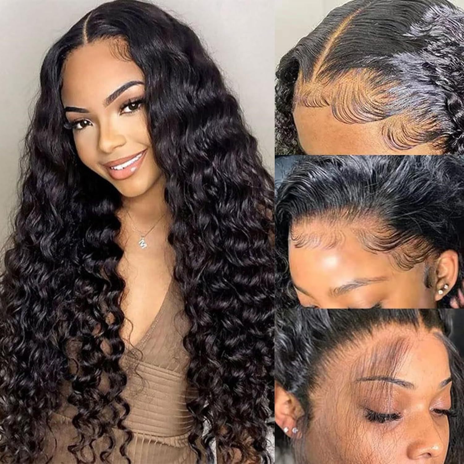 hot Wig selling before lace synthetic wig black mid split long curly hair hand wrapped small roll
