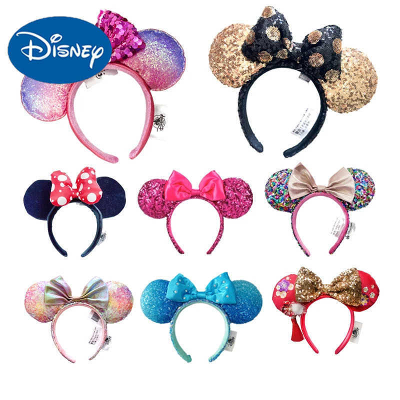 Disney Minnie Mouse Ear Headband 2023 New Lounge Ears Christmas Snowman Earbuds Adult Children Hair Accessories Role Play X2505061