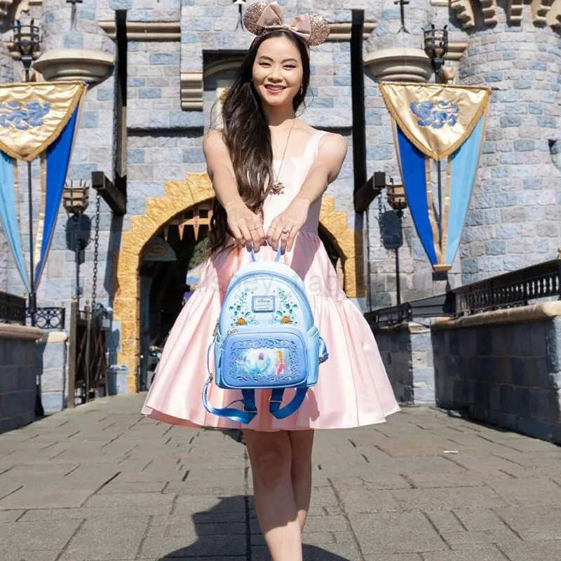 Disney Disney Loungefly Aschenputtel Cinderella Princess Dreams Series Pu Material Casual Backpack Surprise Birthday Gifts For GirlsXJ250506