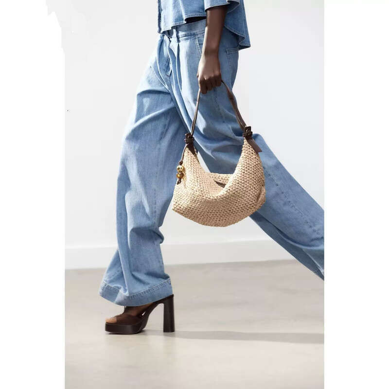 Summer Woven Bag Beach Bag Z Handmade Women S Summer New Trendy Fashion Straw Woven Tote Bag Large Capacity Single Shoulder Handbag KQ KQ