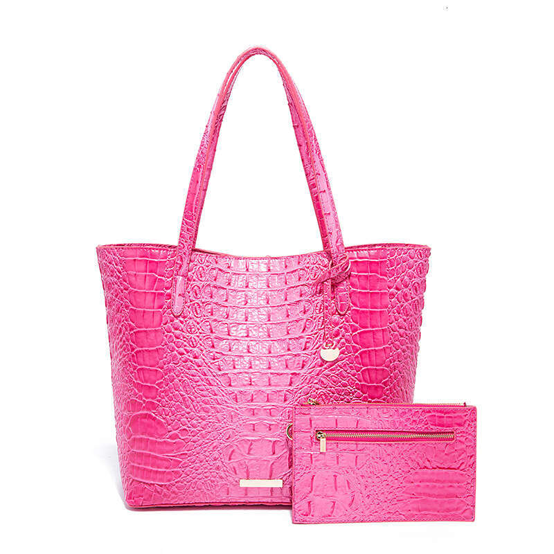 New Handheld Tote Mother and Child Women's Bag with Multi color Brahmin Crocodile Pattern