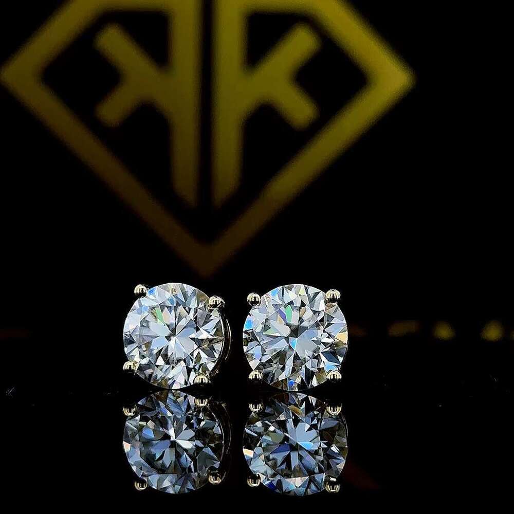 8.15 carat moissanite earrings, solid 10k white gold earrings with safety screw back, as an anniversary gift for her