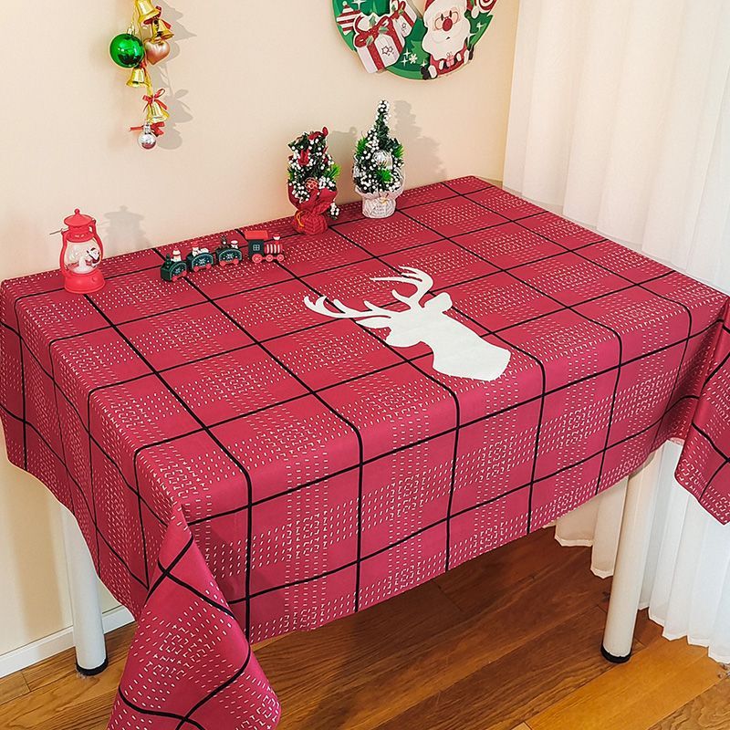 XX0392 New Year tablecloth red festive Christmas tablecloth atmosphere tablecloth tablecloth plaid cloth Christmas style decorative cloth