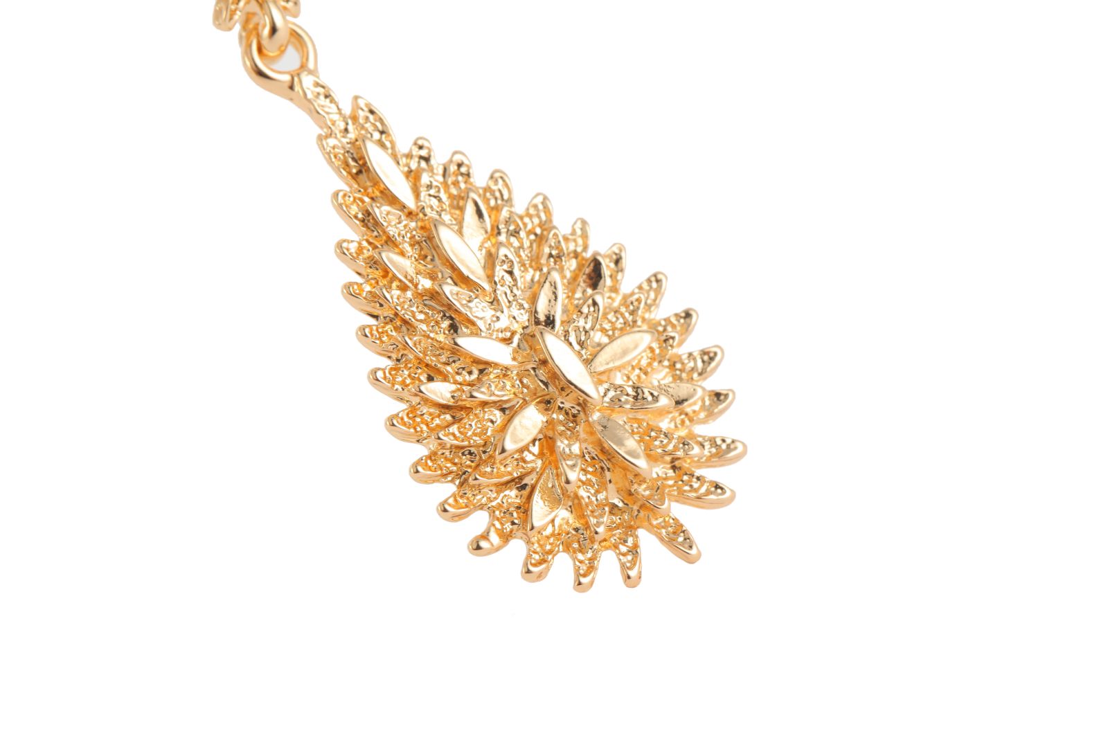 Teardrop Design Gold Tone Flower Dangle Drop Earrings Small niche design earrings without collision