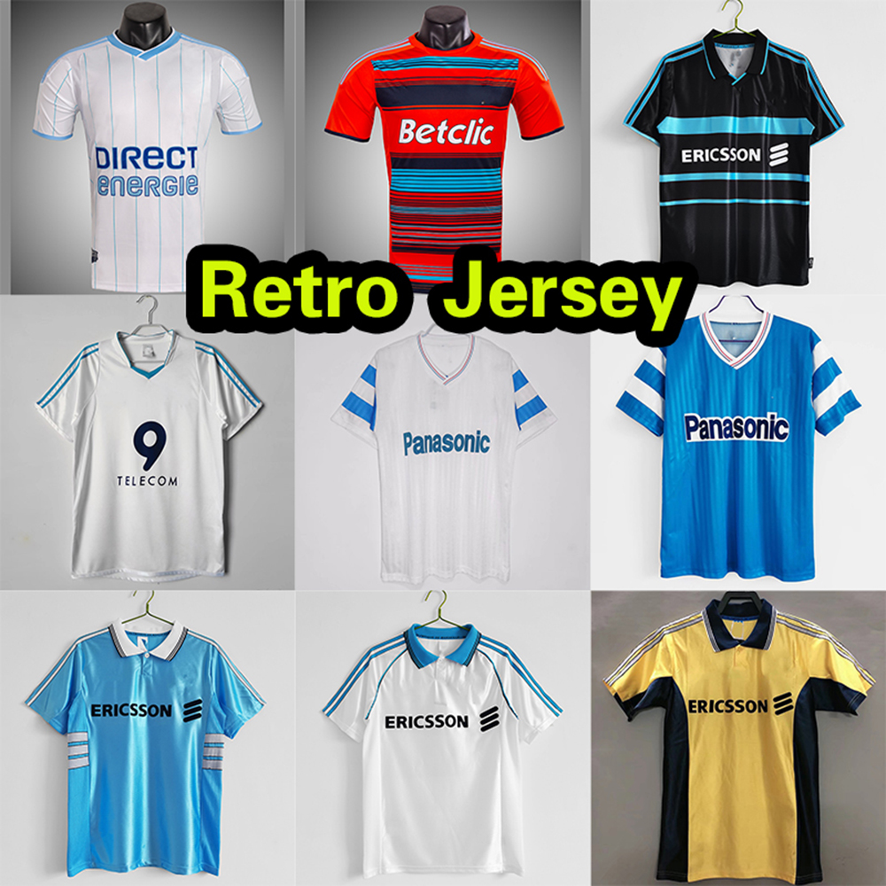 90 91 92 93 96 97 98 99 Marseilleis CANTONA Retro Soccer Jerseys 02 03 11 12 PAPIN WADDLE Home Away Classic Vintage Olympique De Football Shirt OM Camiseta Futbol Shirts