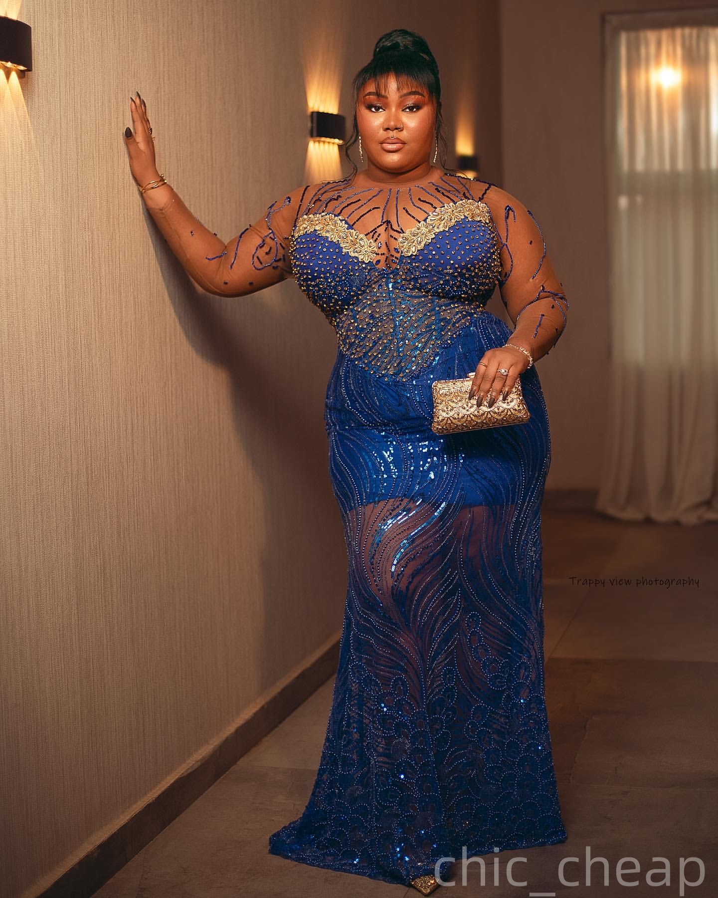 Mermaid Royal Blue Plus Size Prom Dresses 2025 Sequined Crystals Sparkly Evening Formal Party Second Birthday Engagement Gowns Dress For Special Occas