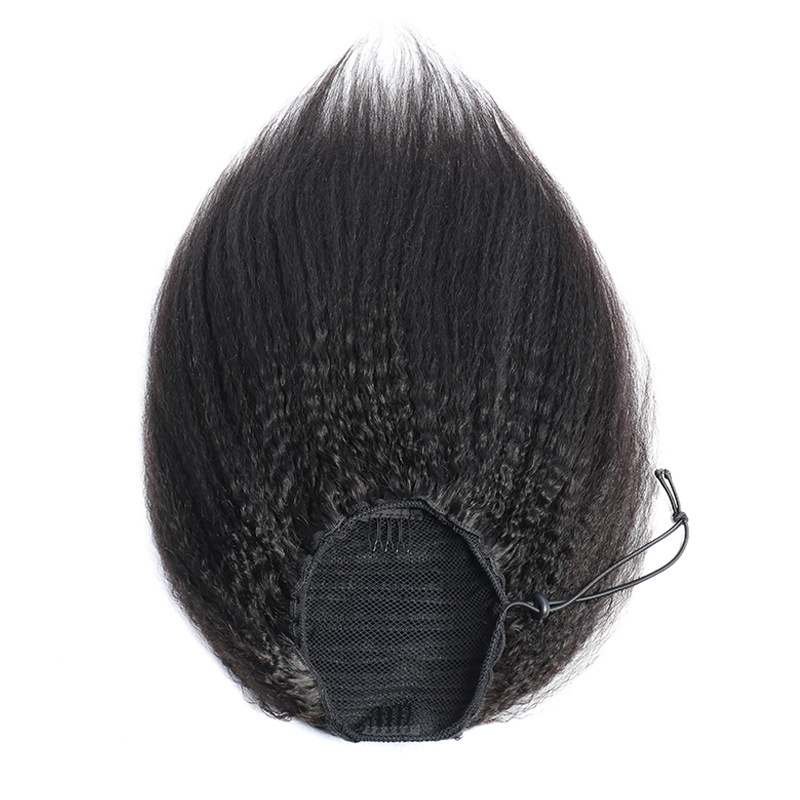 Black Drawstring Ponytail Extension Real Human Hair Kinky Curly Body Wave Clip In Hair Extensions for Black Women 8-24 Inch Available