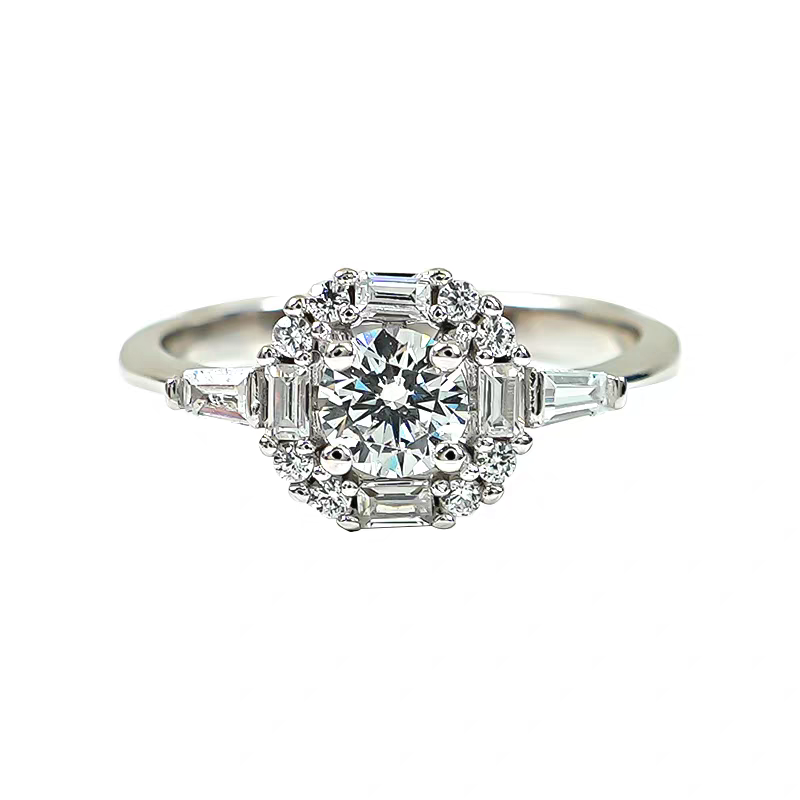 Sell Gorgeous Sparkling Wedding Rings Luxury Jewelry Genuine 100% 925 Sterling Silver Round White Lab Moissanite Diamond Designer Party Eternity Women
